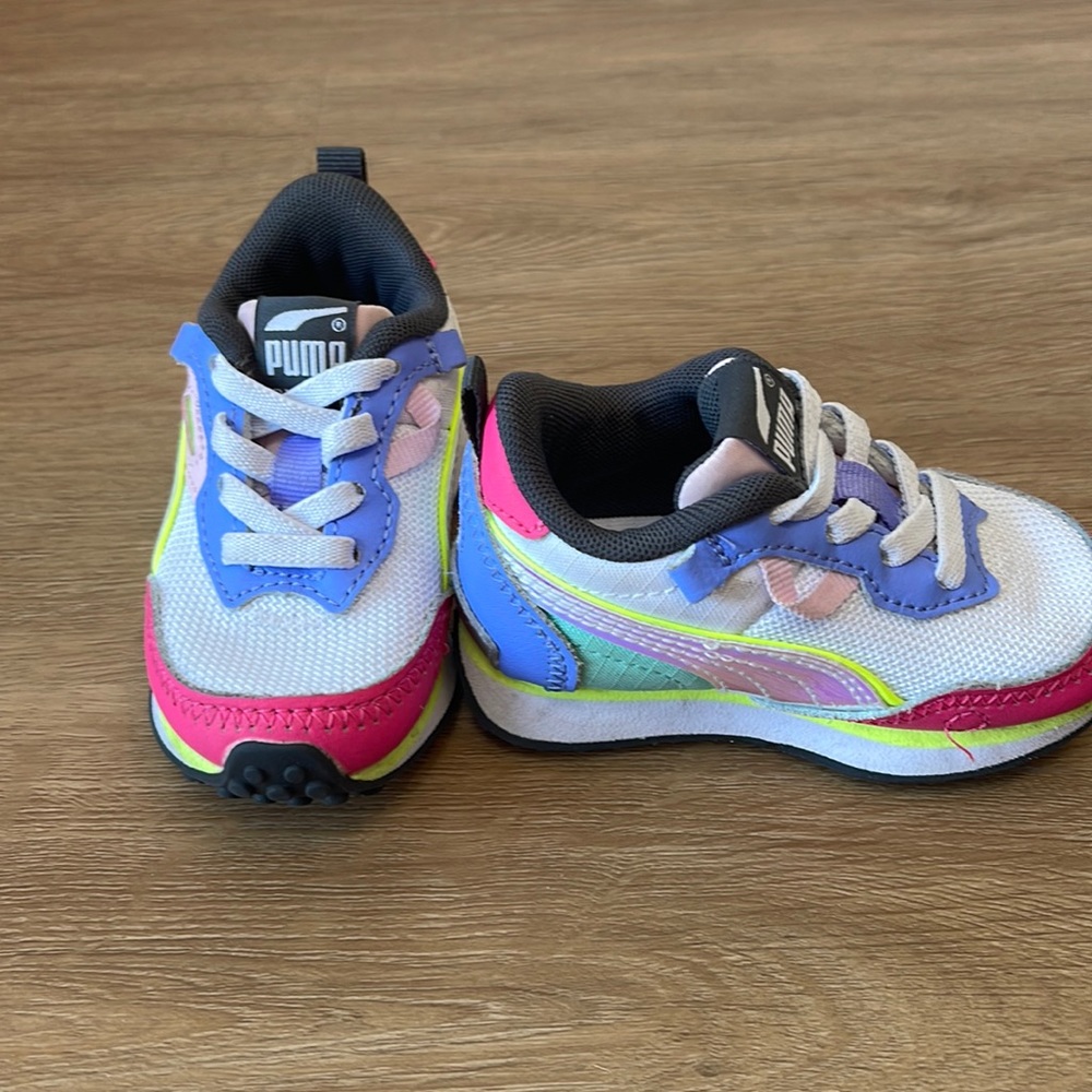 Multi color toddler girl Puma sneakers